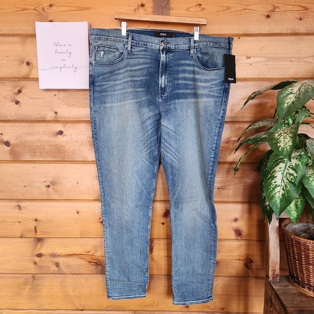 Hudson NWT Zack Skinny Fit Slim Jeans Stretch Whisker Denim Plus Sz 42(44) X 32"